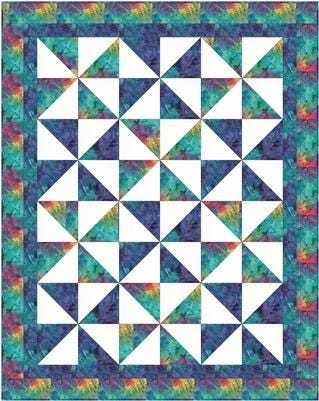 Fabric Cafe It’s a Breeze Quilt Pattern (uses only 3YDS of fabric) Finished Size 46” x58”