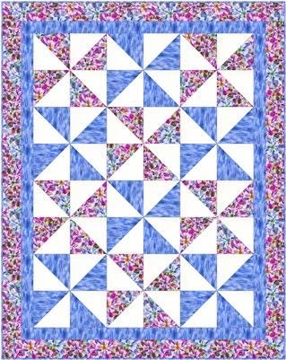 Fabric Cafe It’s a Breeze Quilt Pattern (uses only 3YDS of fabric) Finished Size 46” x58”