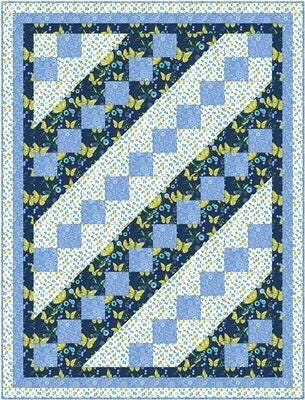 Fabric Cafe Jacob’s Ladder Quilt Pattern (uses only 3YDS of fabric) Finished Size 44”x58”