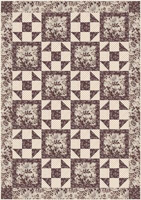 Fabric Cafe Heartland Quilt Pattern (uses only 3YDS of fabric) Finished Size 43”x61”