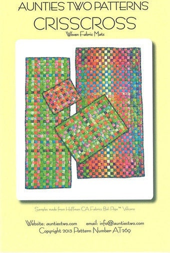 Aunties Two Crisscross Table Runner Pattern - 4 Size Variations Per Pattern