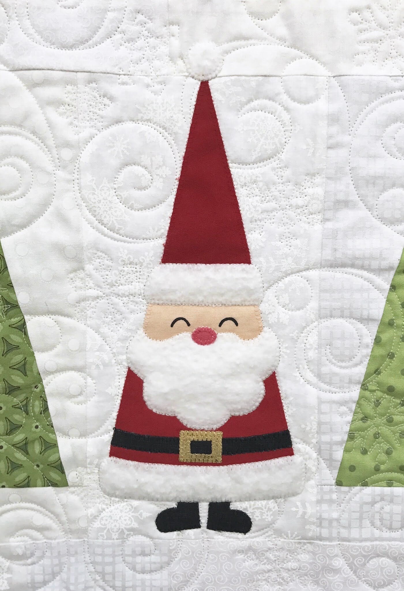 AHHH...Quilting Santa in the Trees Quilt Pattern Finished Size:  50"x60"